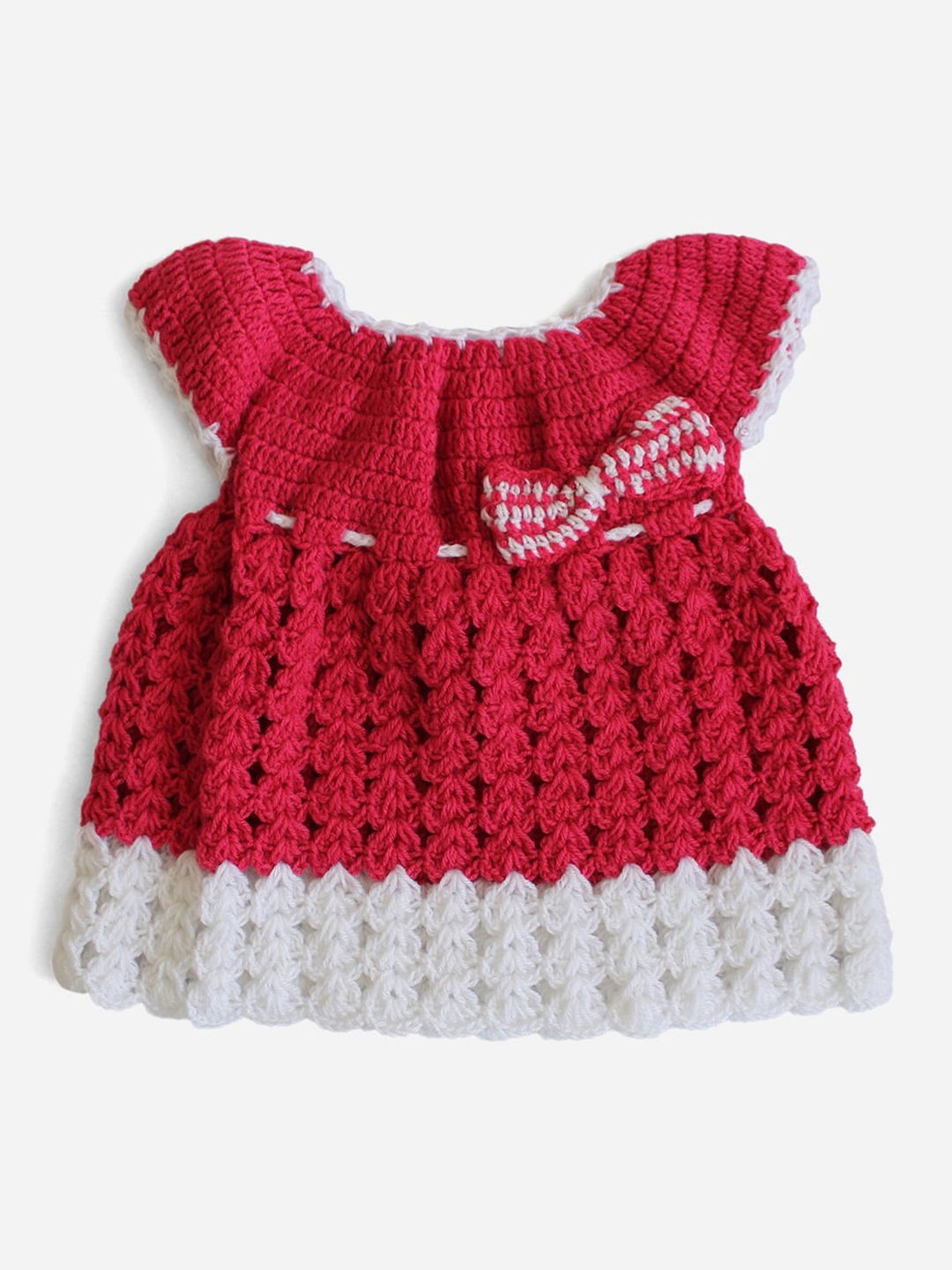

Woonie Girls Pink & White Dress