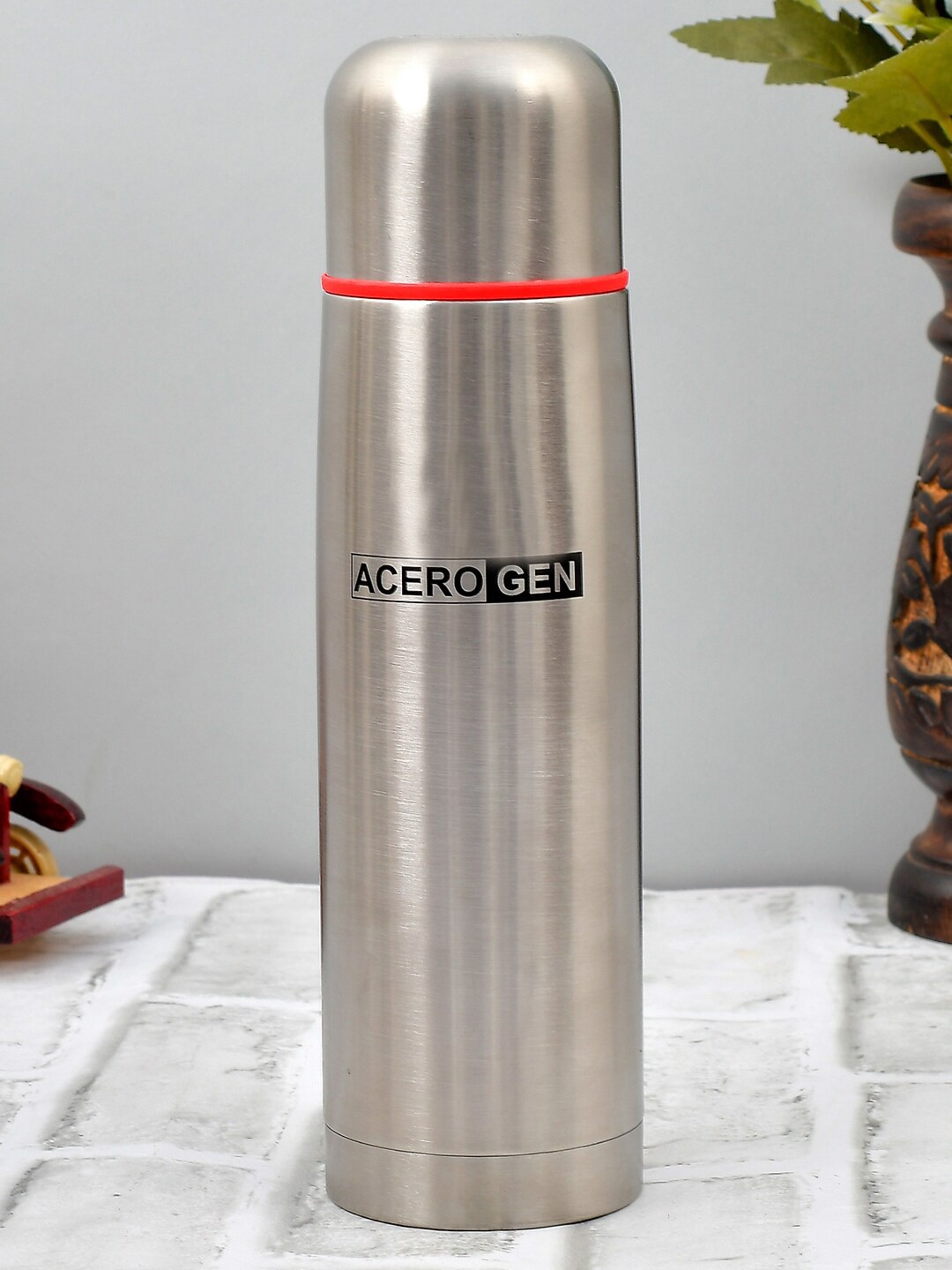 

Kuber Industries Silver-Toned Solid Stainless Steel Flask With Cover