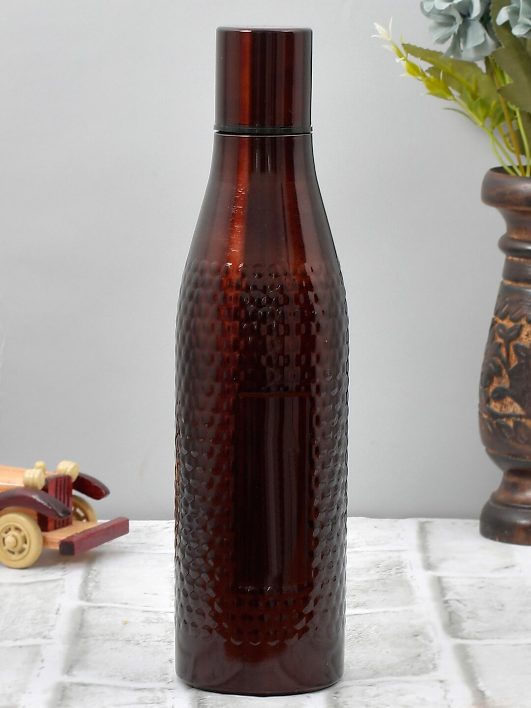 

Kuber Industries Maroon Hammered Design Stainless Steel Single Wall Vacuum Water Bottle