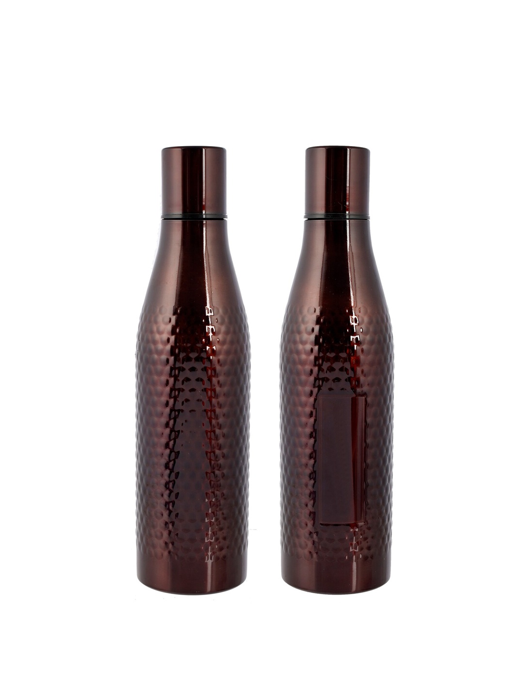 

Kuber Industries Set Of 2 Maroon Hammered Textured Stainless Steel Water Bottles