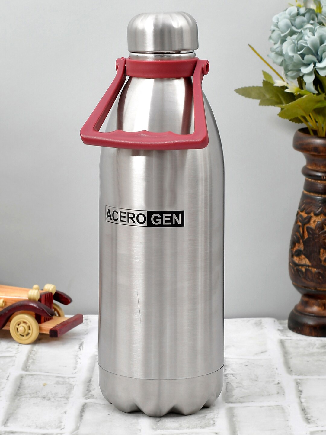 

Kuber Industries Silver-Toned Solid Stainless Steel Hot And Cold Vacuum Flask