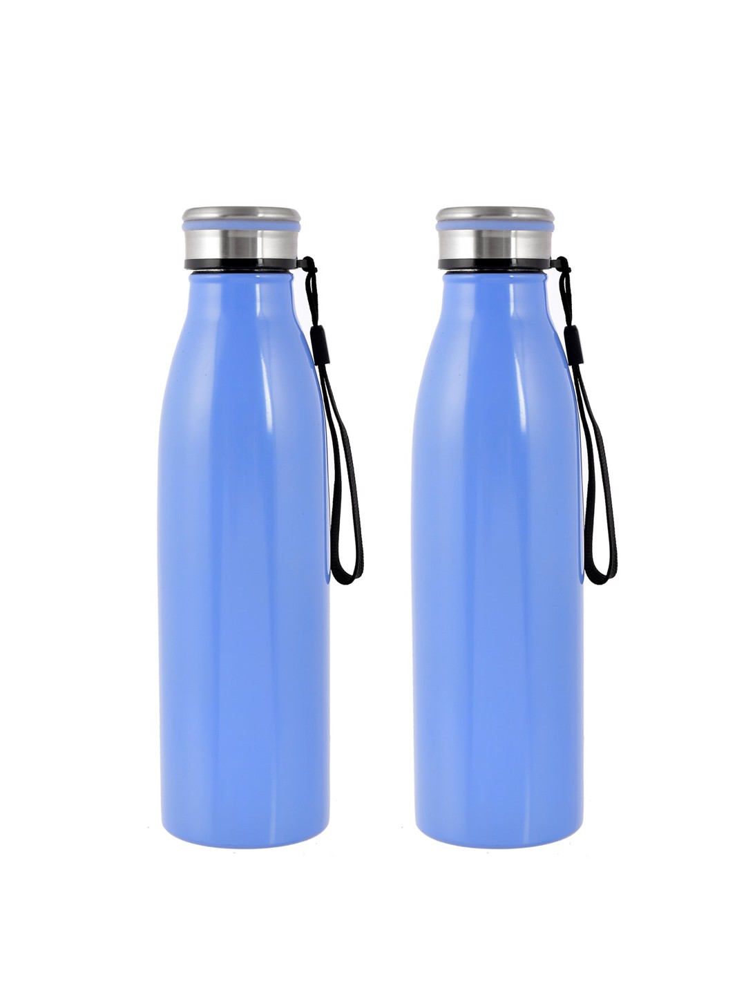

Kuber Industries Set Of 2 Blue & Silver-Toned Solid Stainless Steel Fridge Water Bottle 750 ML