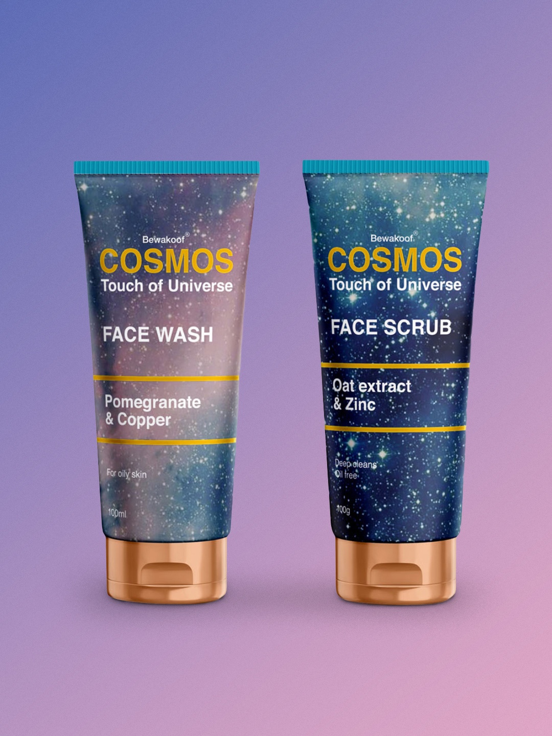 

BEWAKOOF COSMOS Unisex Set of Oat Extract Face Scrub & Pomegranate Wash, Green