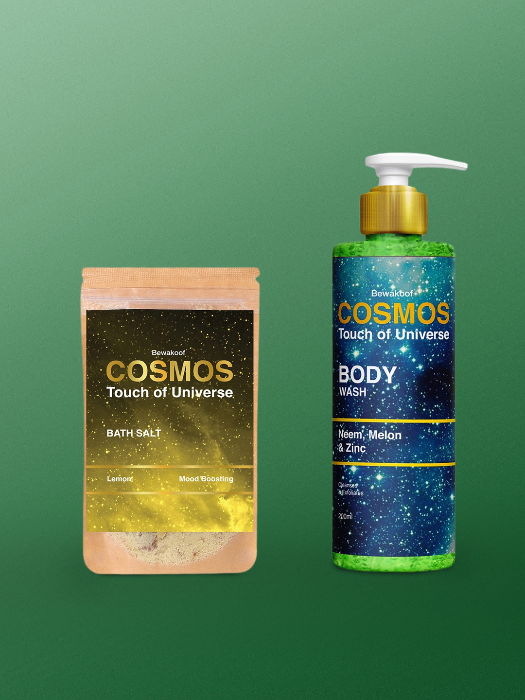 

BEWAKOOF COSMOS Set Of 2 Lemon Bath Salt & Body Wash with Neem Melon Zinc, Na