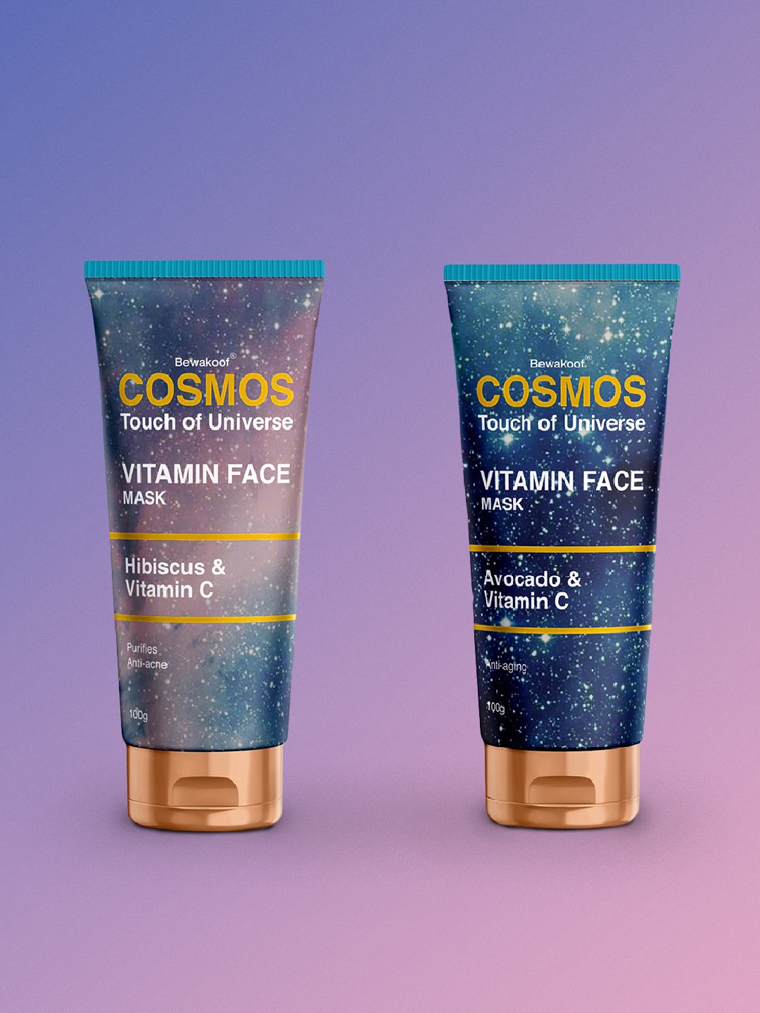 

BEWAKOOF COSMOS Set of 2 Hibiscus Vitamin C Face Mask & Avocado Vitamin C Face Wash, Green
