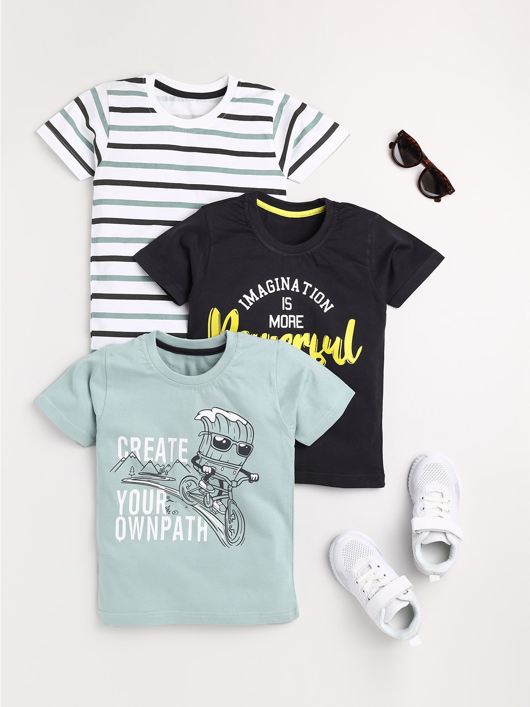 Toonyport Boys Multicoloured Printed T-shirts Pack of 3, Multi