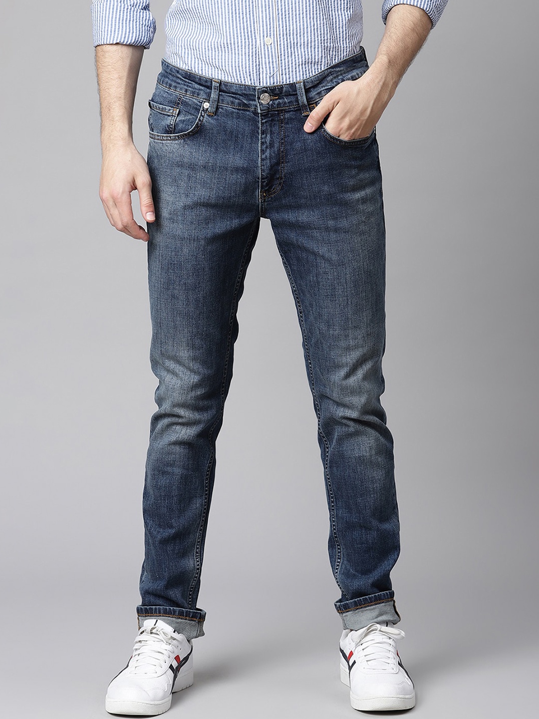 

Matinique Men Blue Low Distress Light Fade Stretchable Jeans