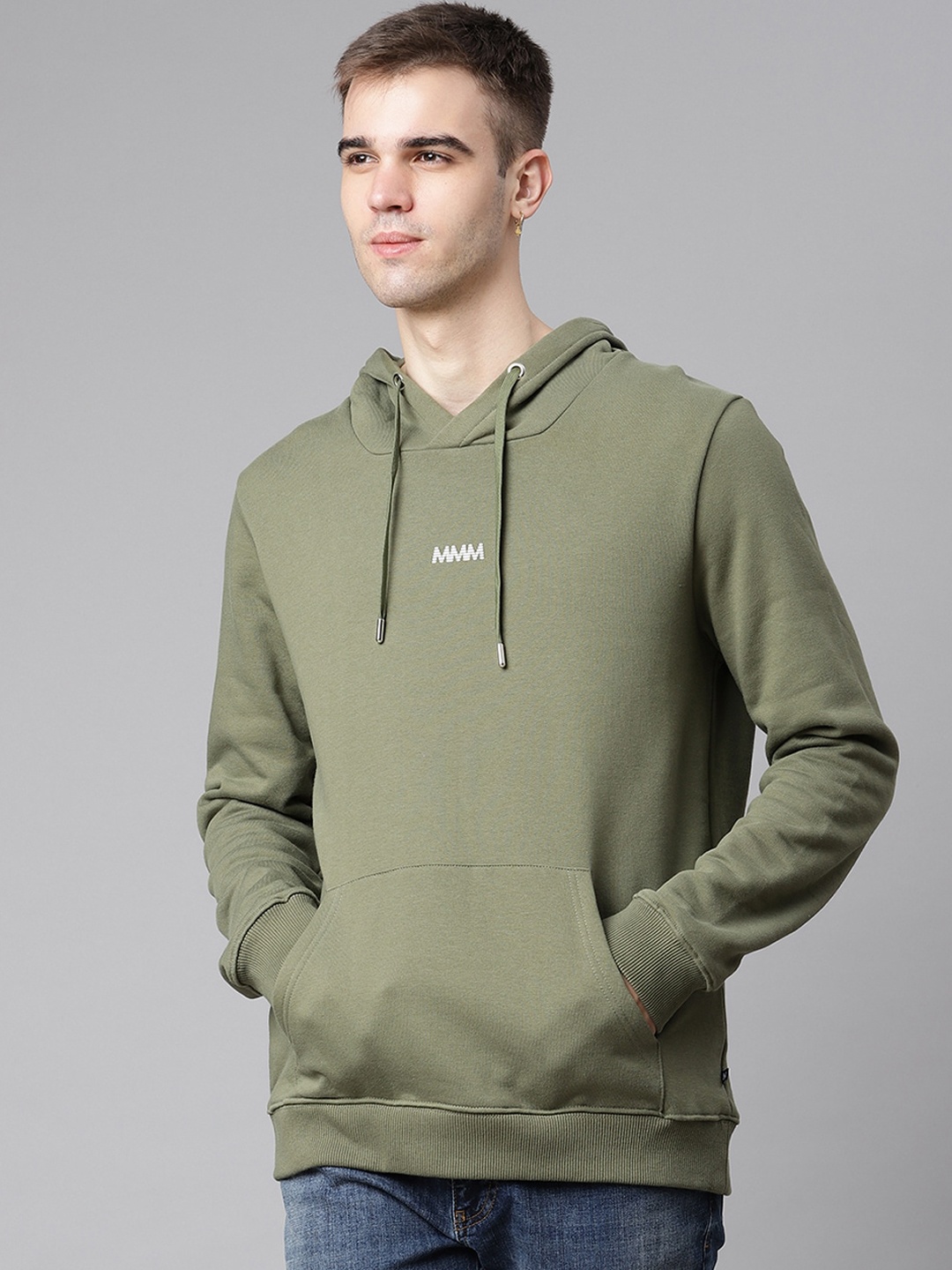 

Matinique Men Olive Green Hooded Sweatshirt