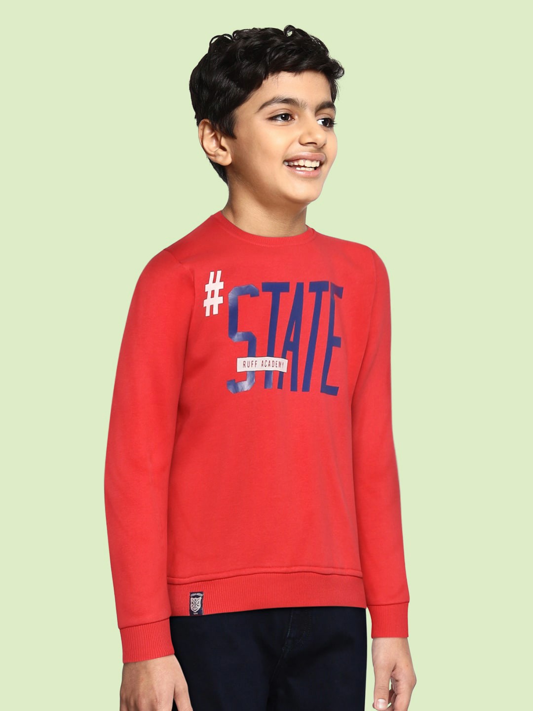 

RUFF Boys Red Typography Printed Slim Fit T-shirt