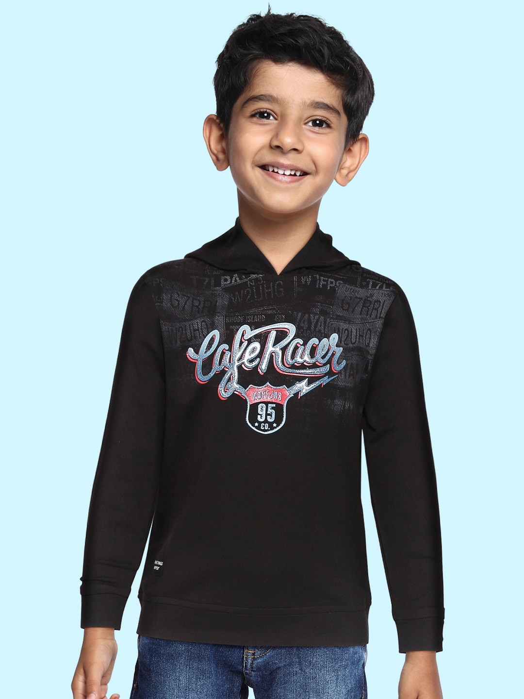 

RUFF Boys Black Typography Printed Slim Fit T-shirt