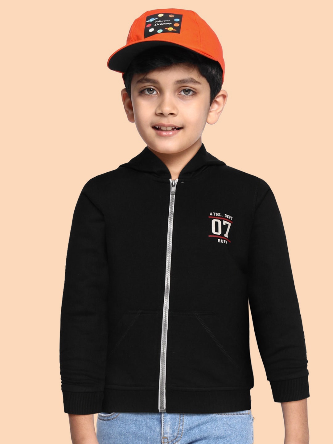 

RUFF Boys Black Hooded Sweatshirt with T-Shirt