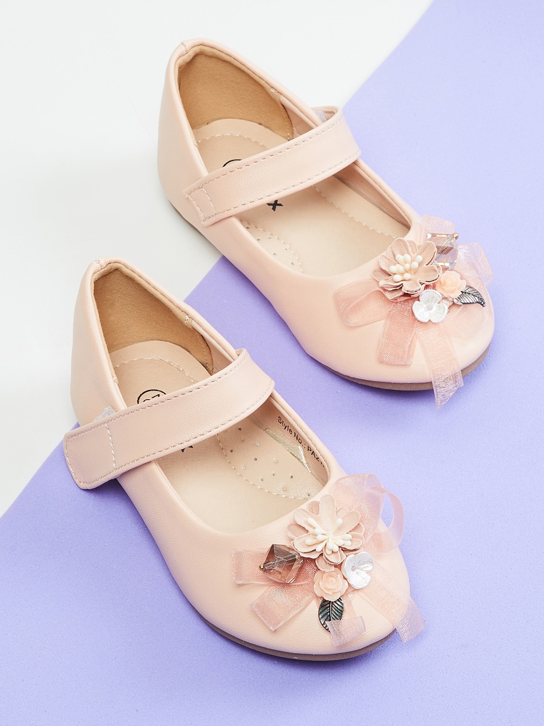 

max Girls Pink Embellished Ballerinas Flats