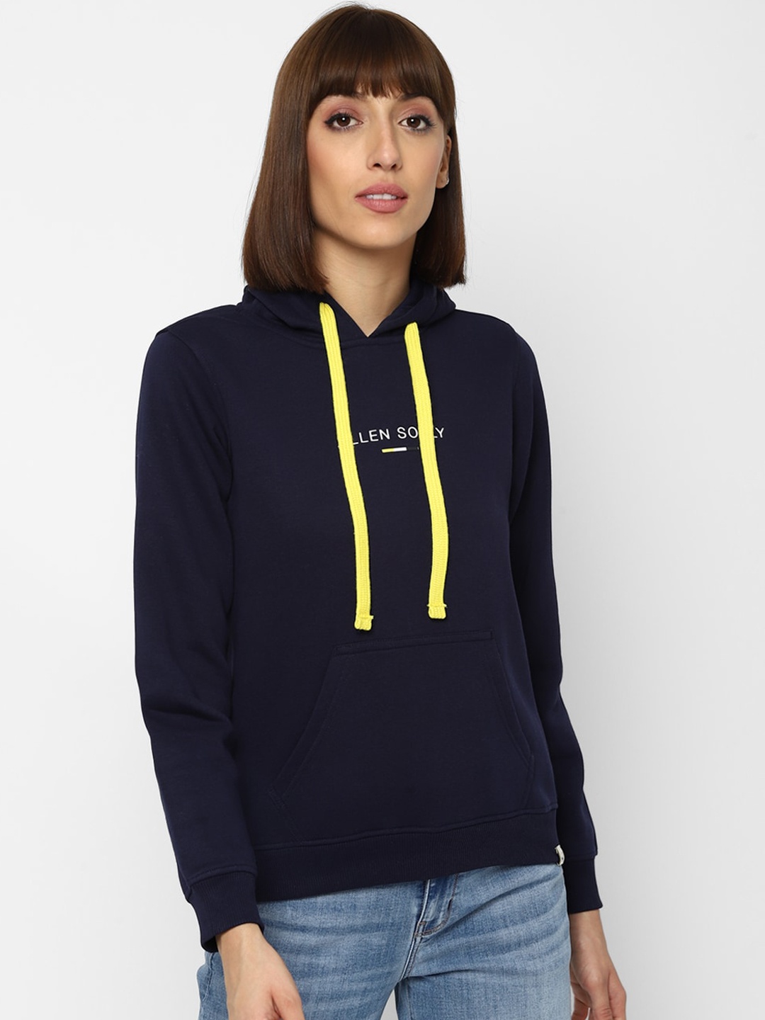 

Allen Solly Woman Women Navy Blue Hooded Sweatshirt