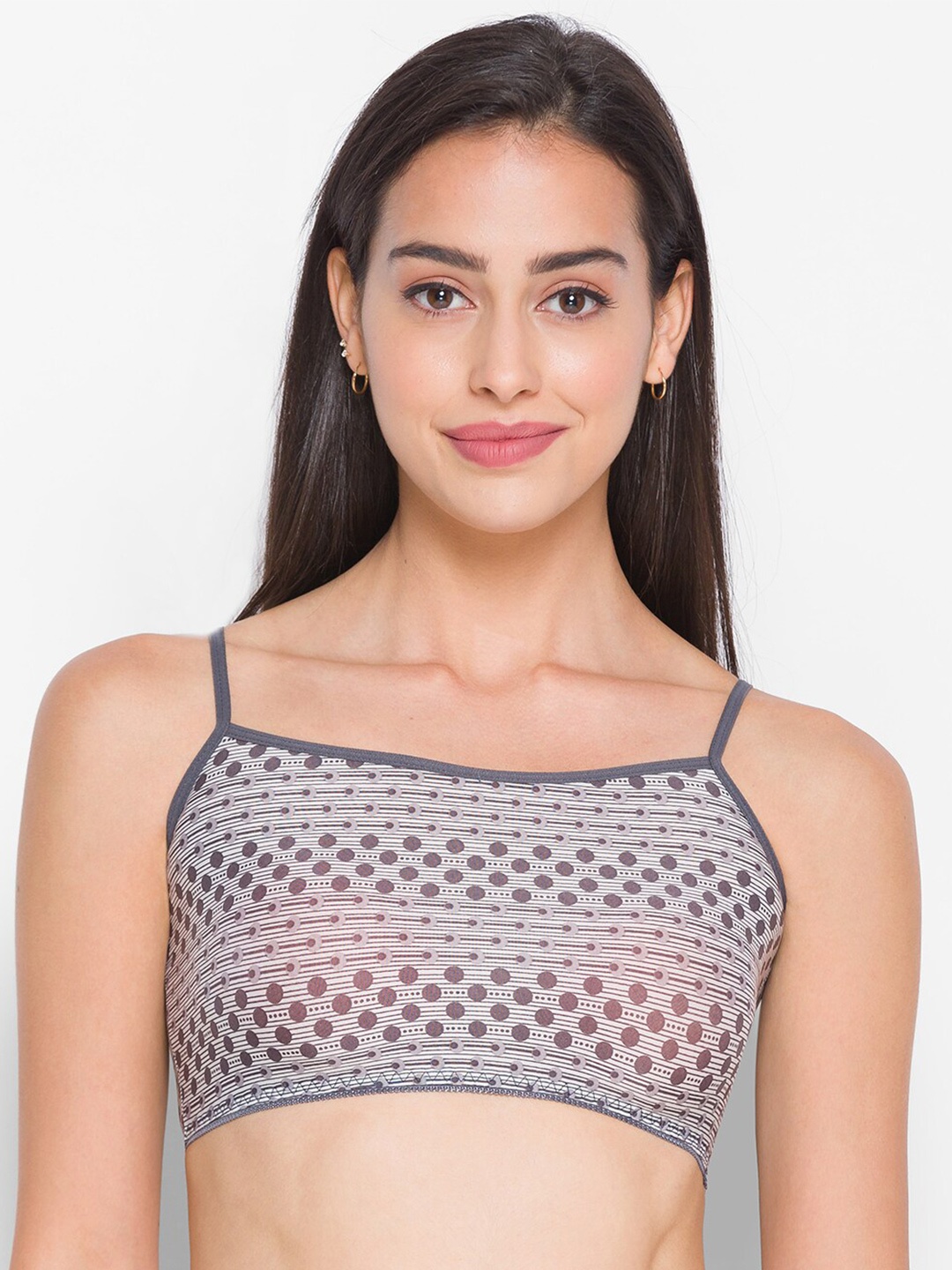 

Candyskin Grey & White Geometric Beginners Full Coverage Bra