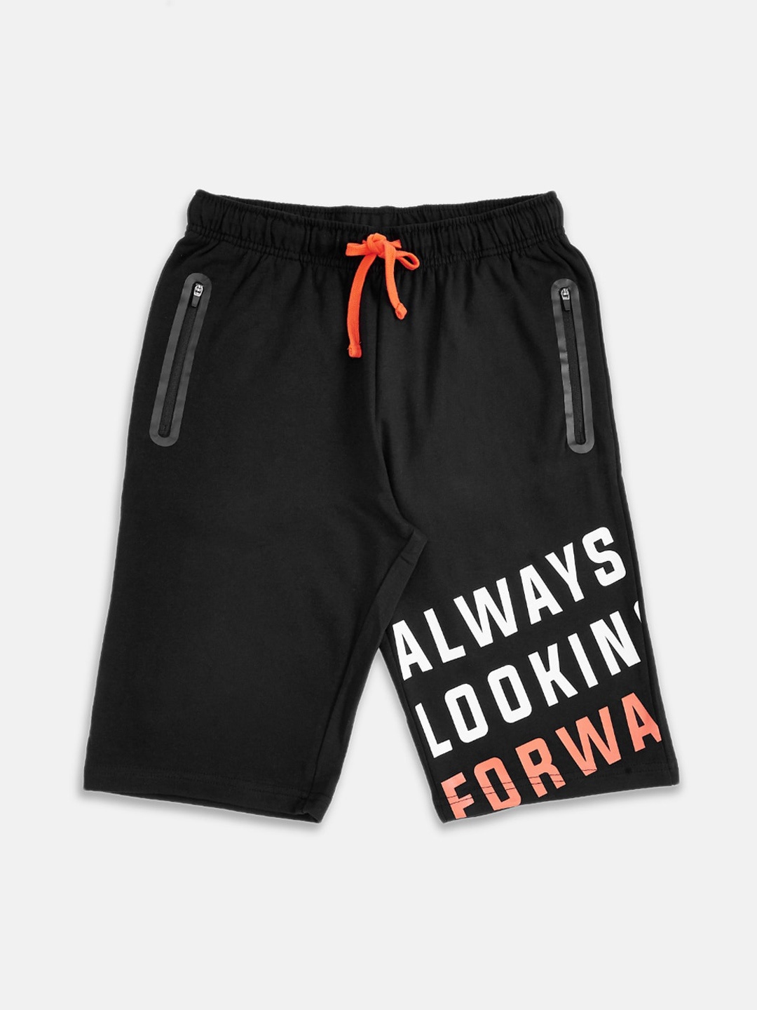 

Pantaloons Junior Boys Black Printed Regular Shorts