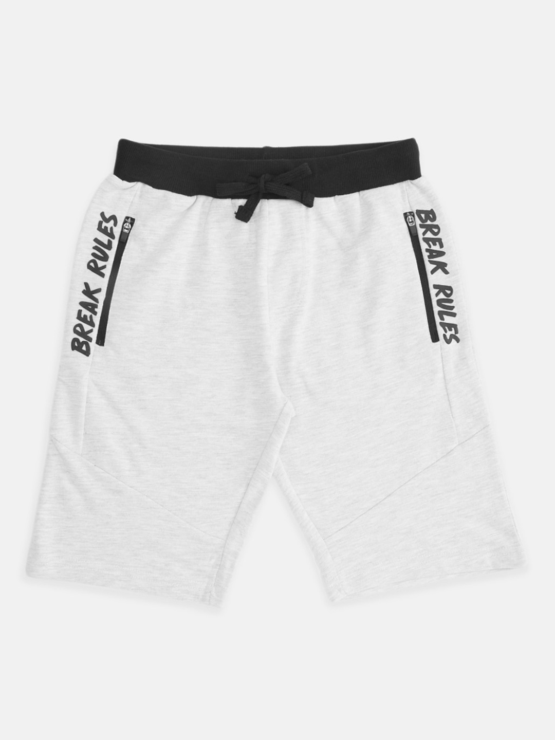 

Pantaloons Junior Boys Grey Melange Printed Regular Shorts