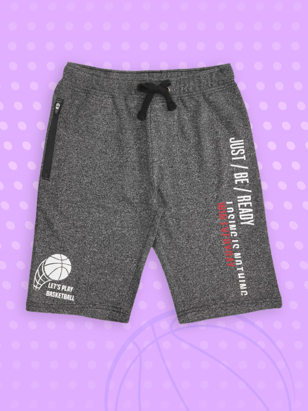 

Pantaloons Junior Boys Grey Typography Printed Regular Shorts