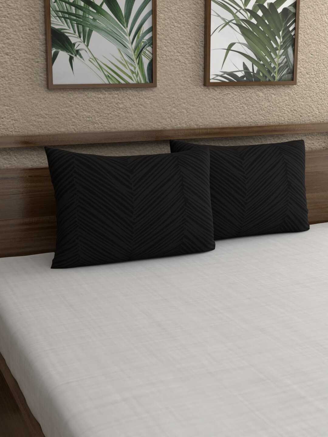 

Home Ecstasy Set Of 2 Grey Printed 140 TC Pillow Covers