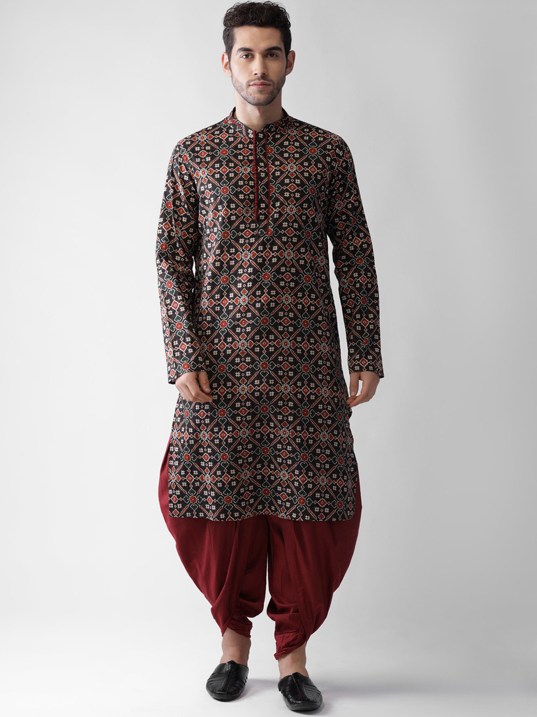 

Vartah Men Multicoloured Ethnic Motifs Printed Regular Kurta with Patiala, Multi