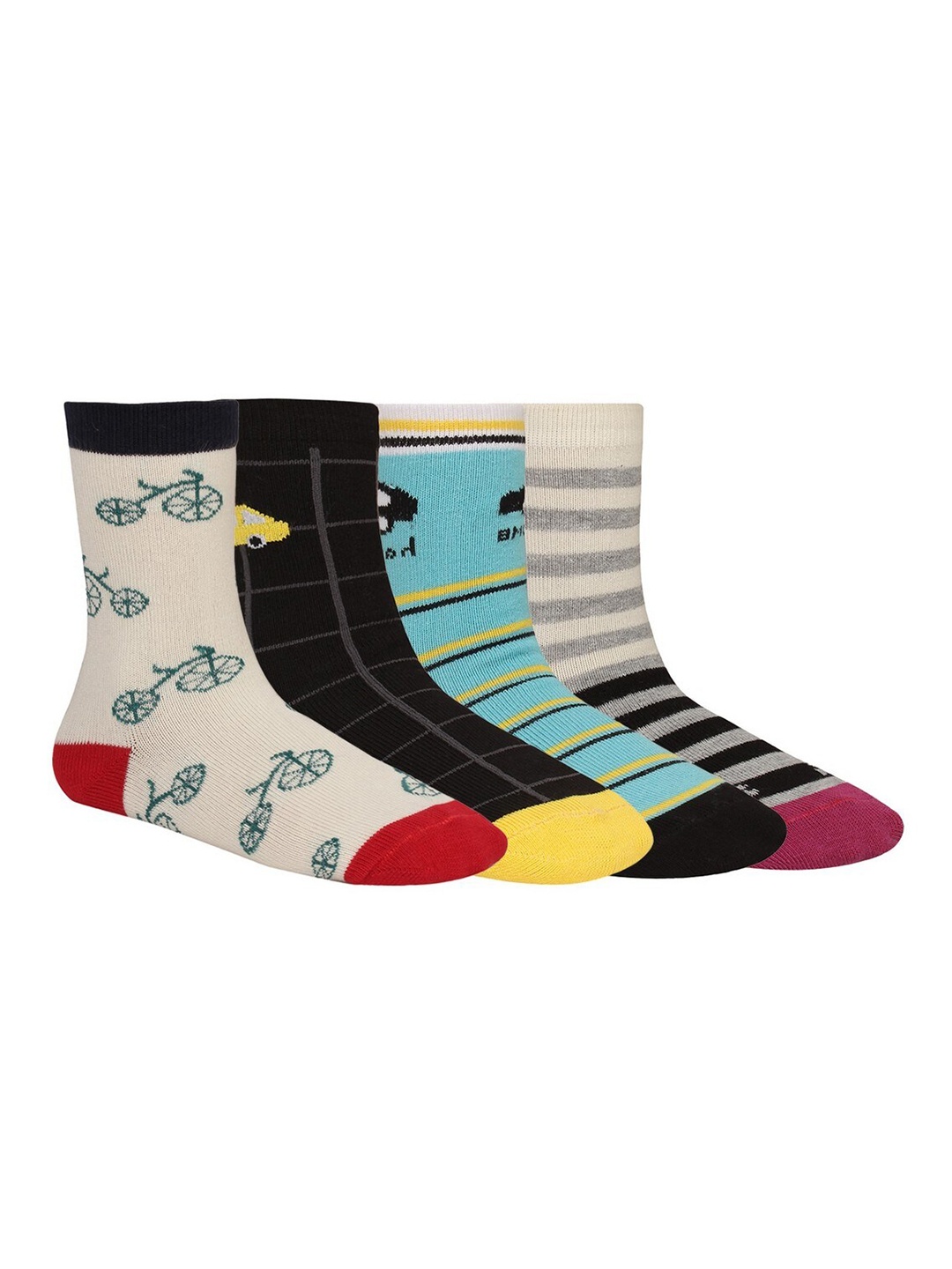 

Creature Kids Pack Of 4 Calf Length Socks, Cream