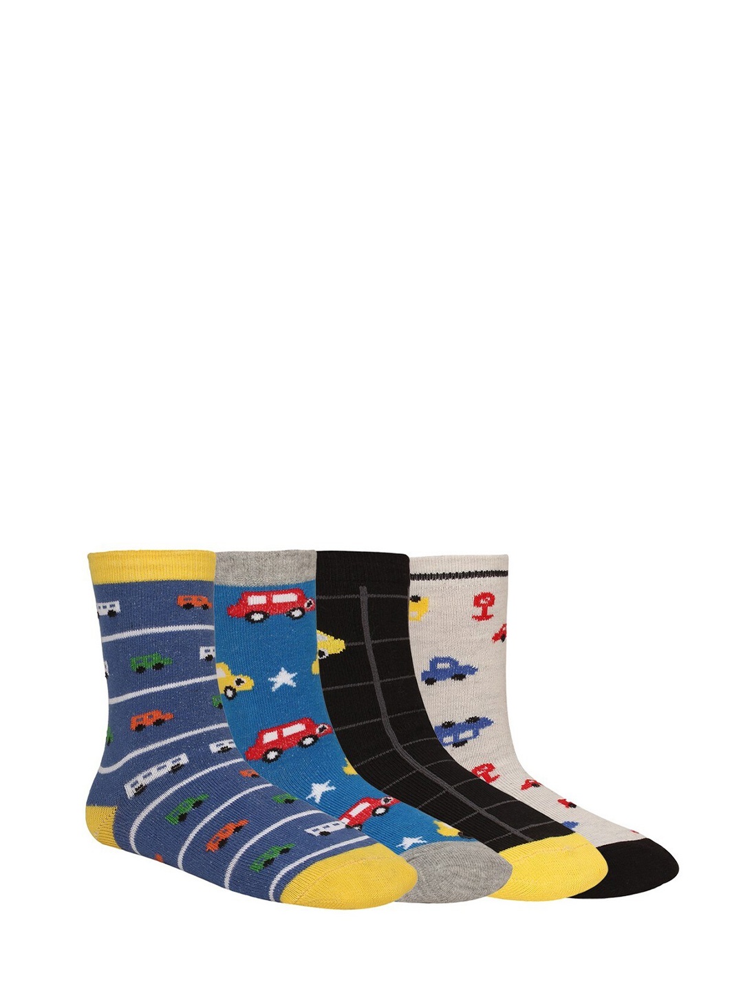 

Creature Unisex Kids Pack of 4 Printed Multicolored Cotton Socks, Multi