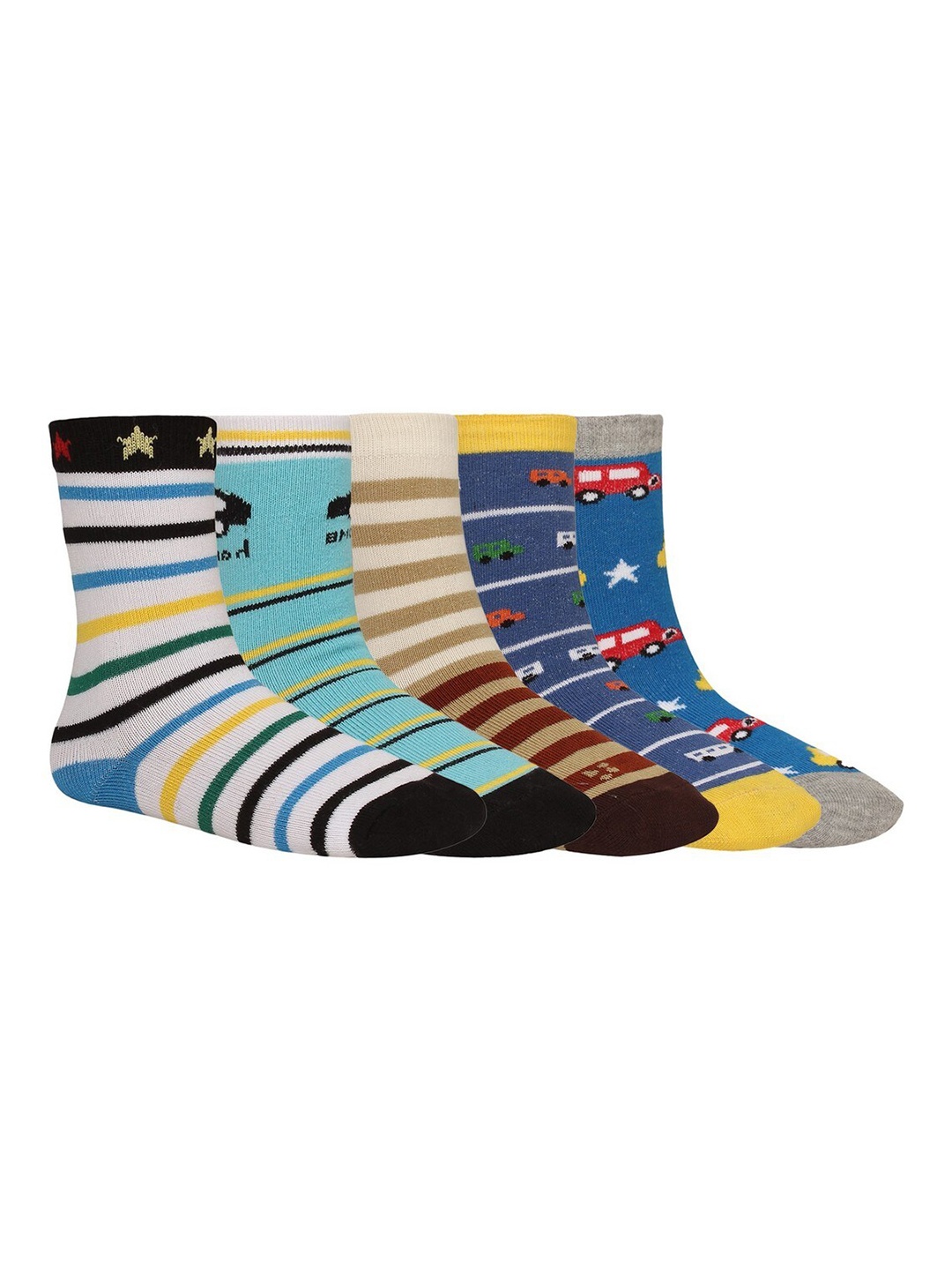 

Creature Unisex Kids Pack Of 5 Assorted Calf-Length Socks