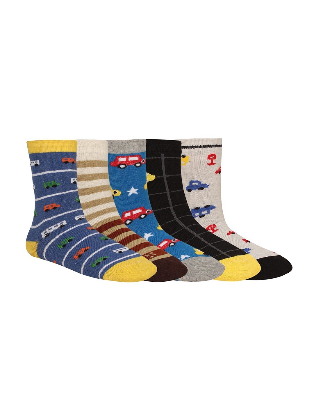 

Creature Unisex Kids Pack of 5 Printed Multicolored Cotton Socks, Multi