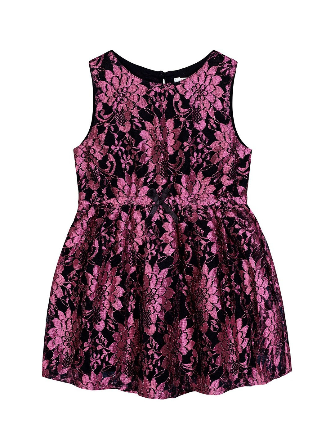 

Budding Bees Pink & Black Floral Net Dress