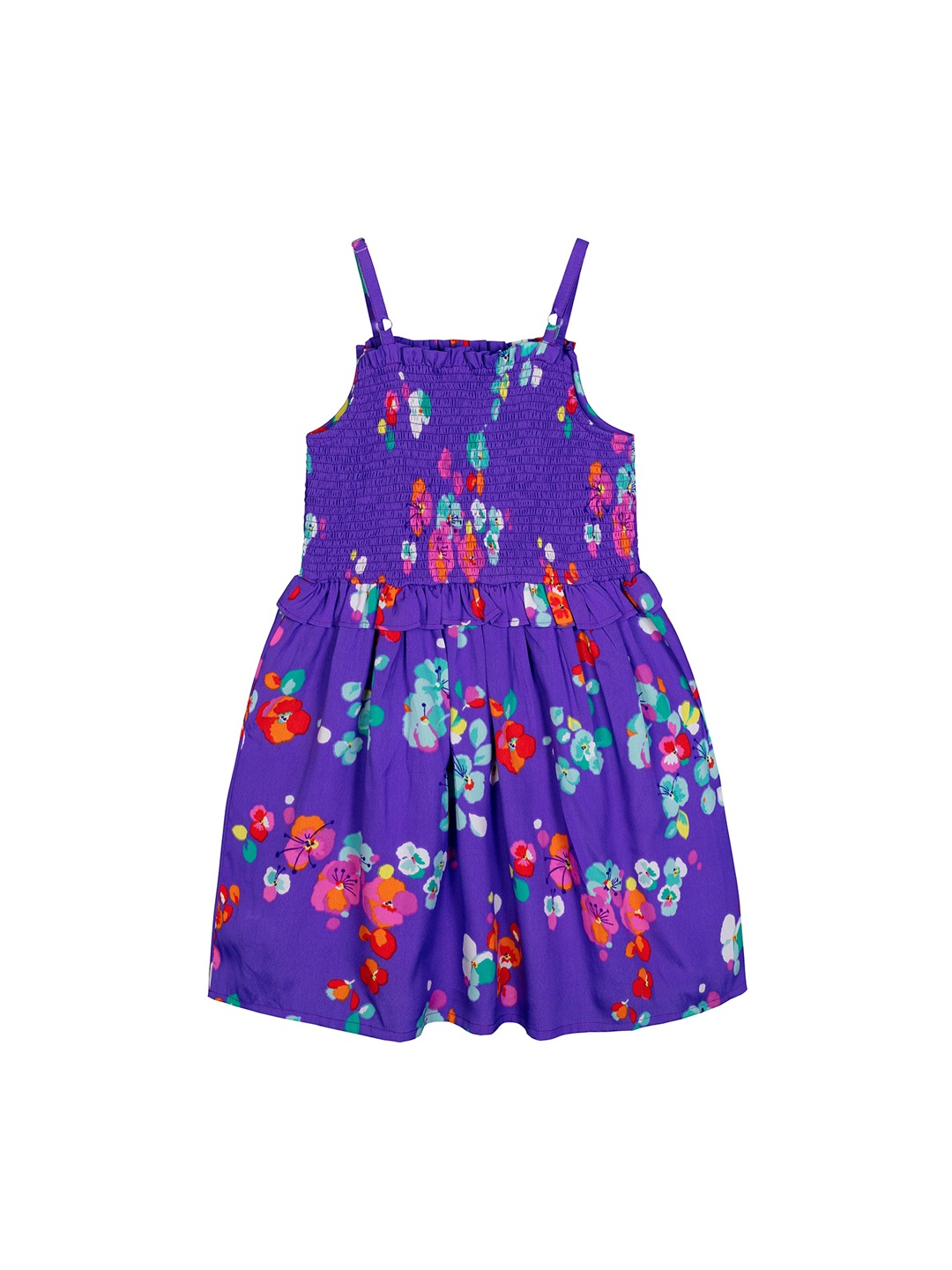 

Budding Bees Blue & Red Floral Crepe Dress