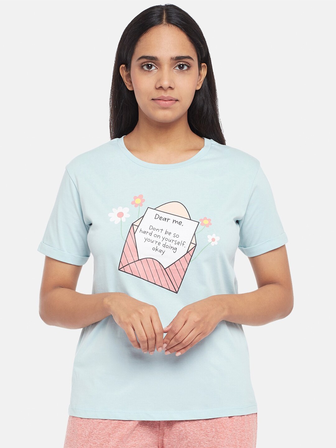 

Dreamz by Pantaloons Blue Regular Lounge tshirt