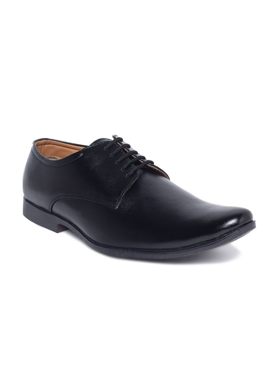 

MUTAQINOTI Men Black Solid Formal Derbys