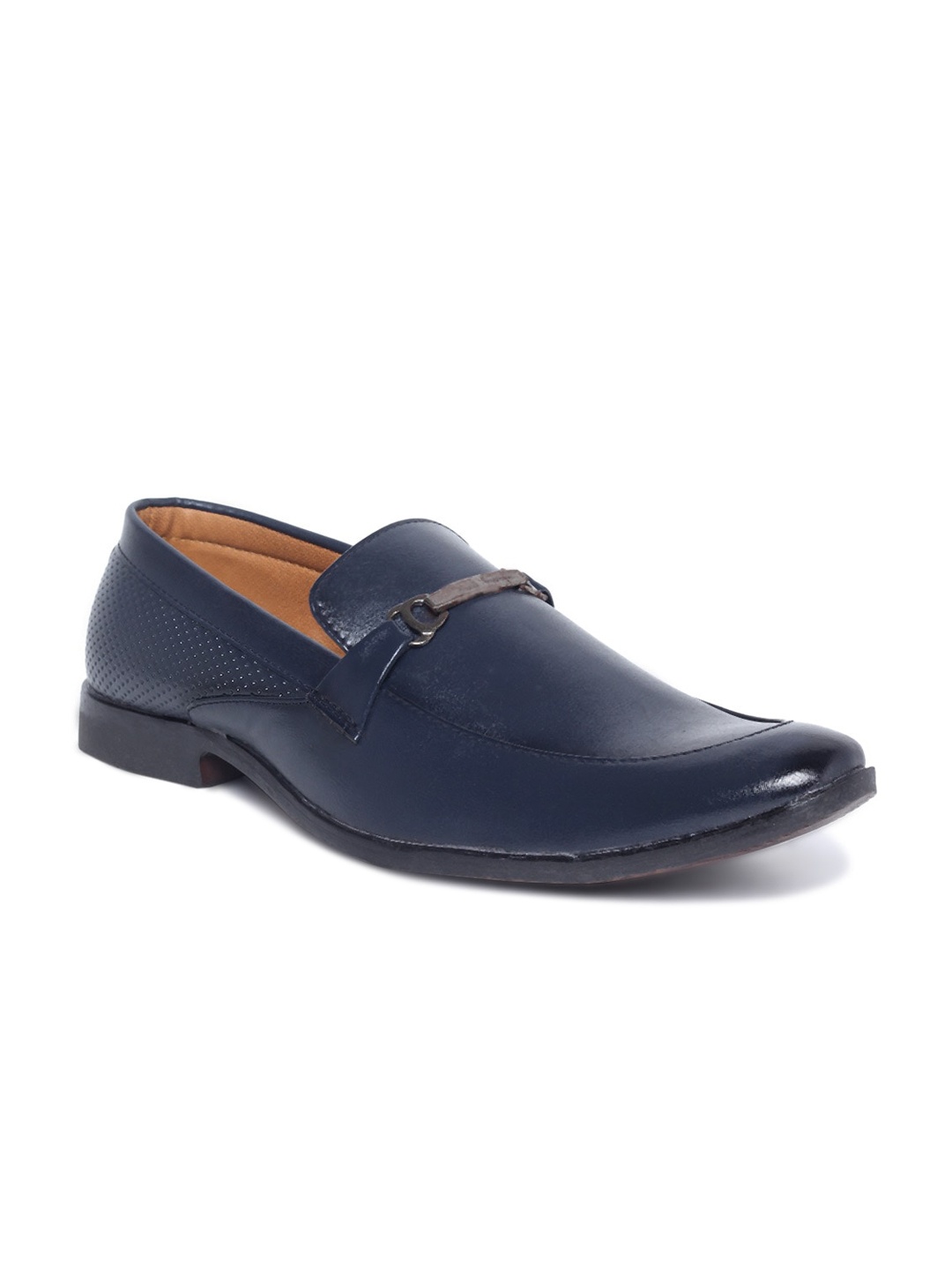 

MUTAQINOTI Men Navy Blue Solid Formal Loafers