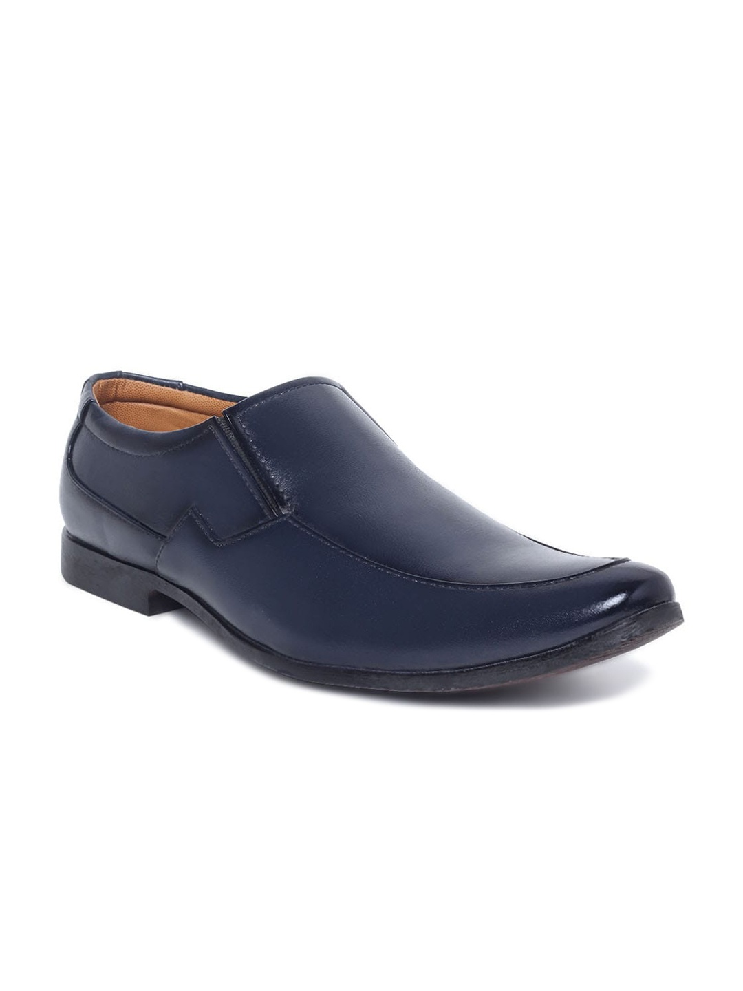 

MUTAQINOTI Men Navy Blue Solid Formal Slip-Ons
