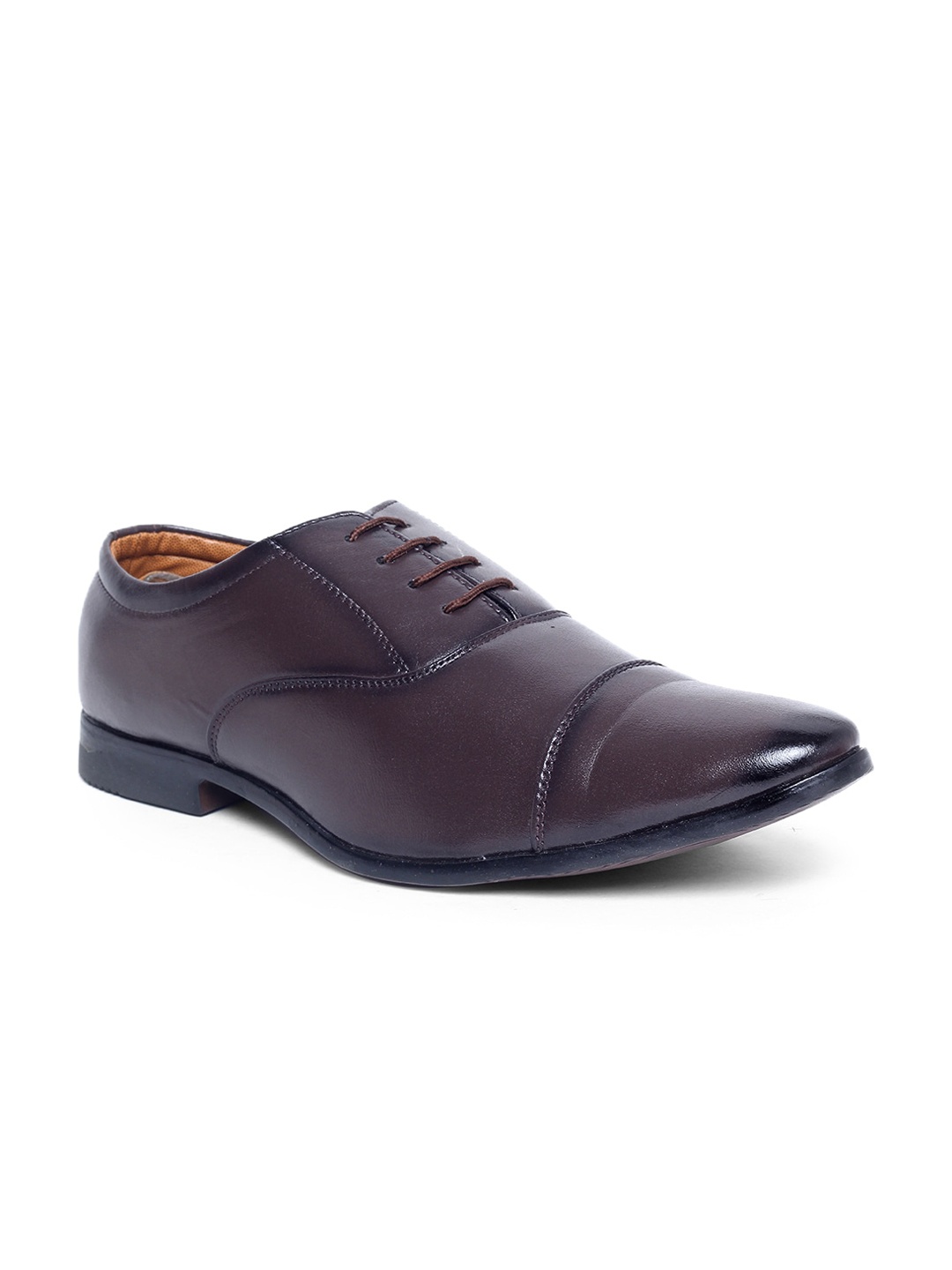 

MUTAQINOTI Men Brown Solid Formal Oxfords