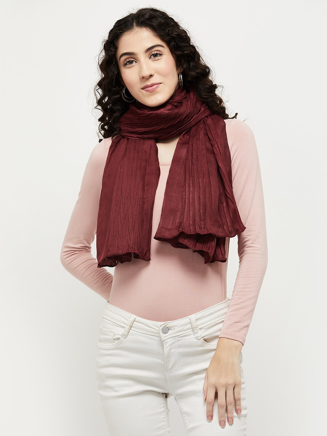 

max Women Maroon Scarf