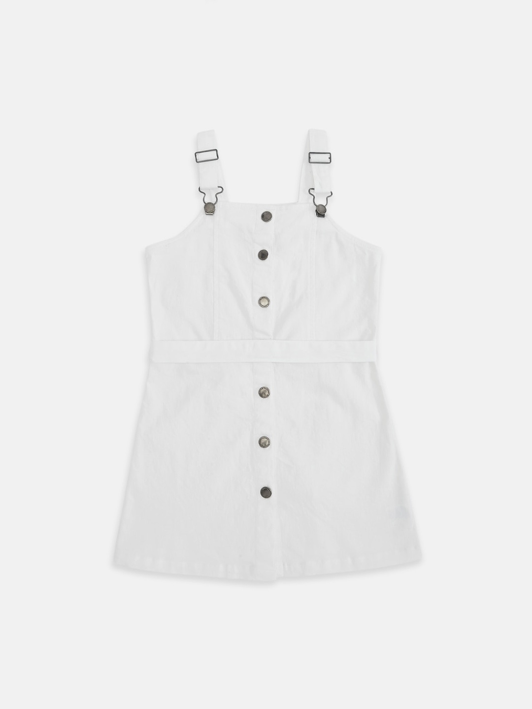 

Pantaloons Junior Girls Off White Pure Cotton Pinafore Dress