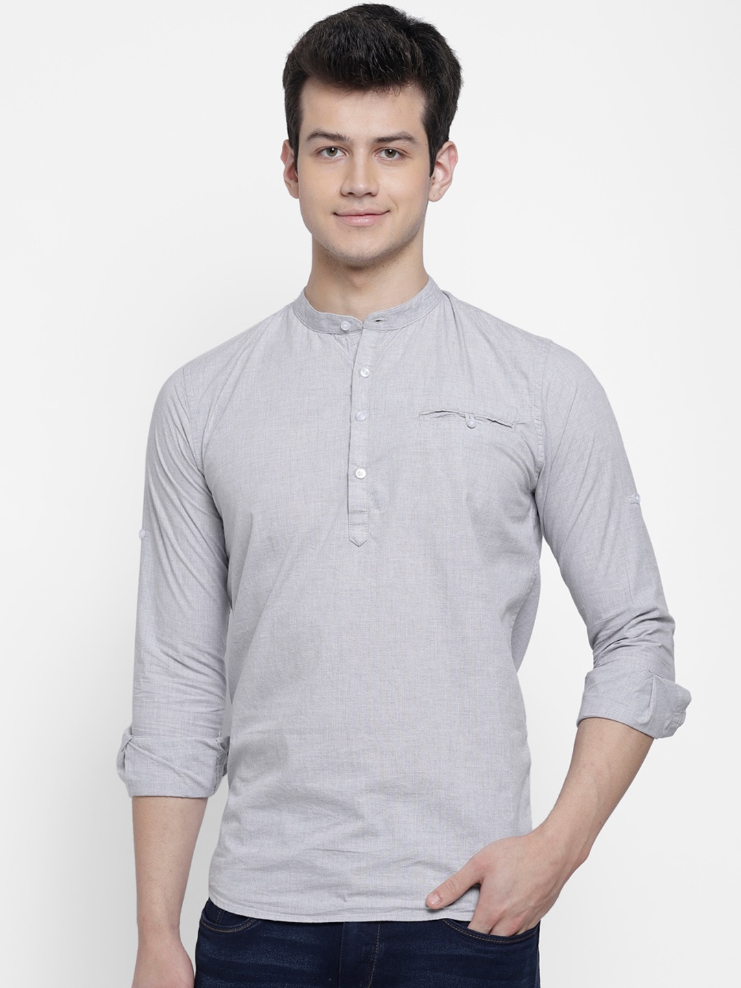 

cape canary Men Grey Opaque Casual Shirt