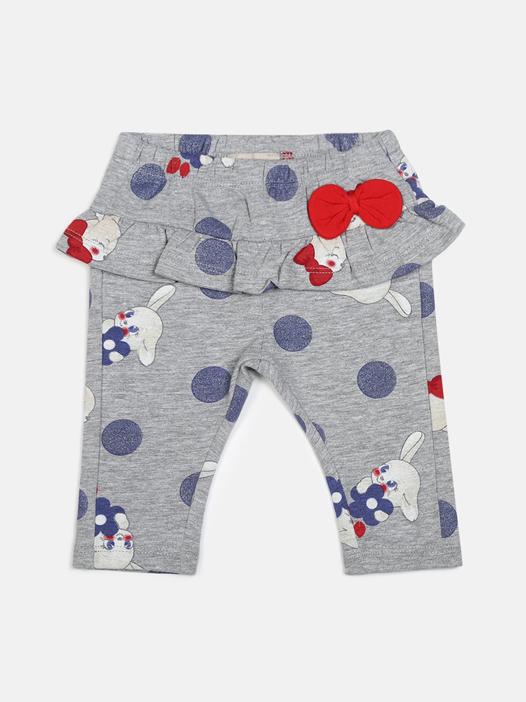 

Chicco Girls Grey Printed Trousers