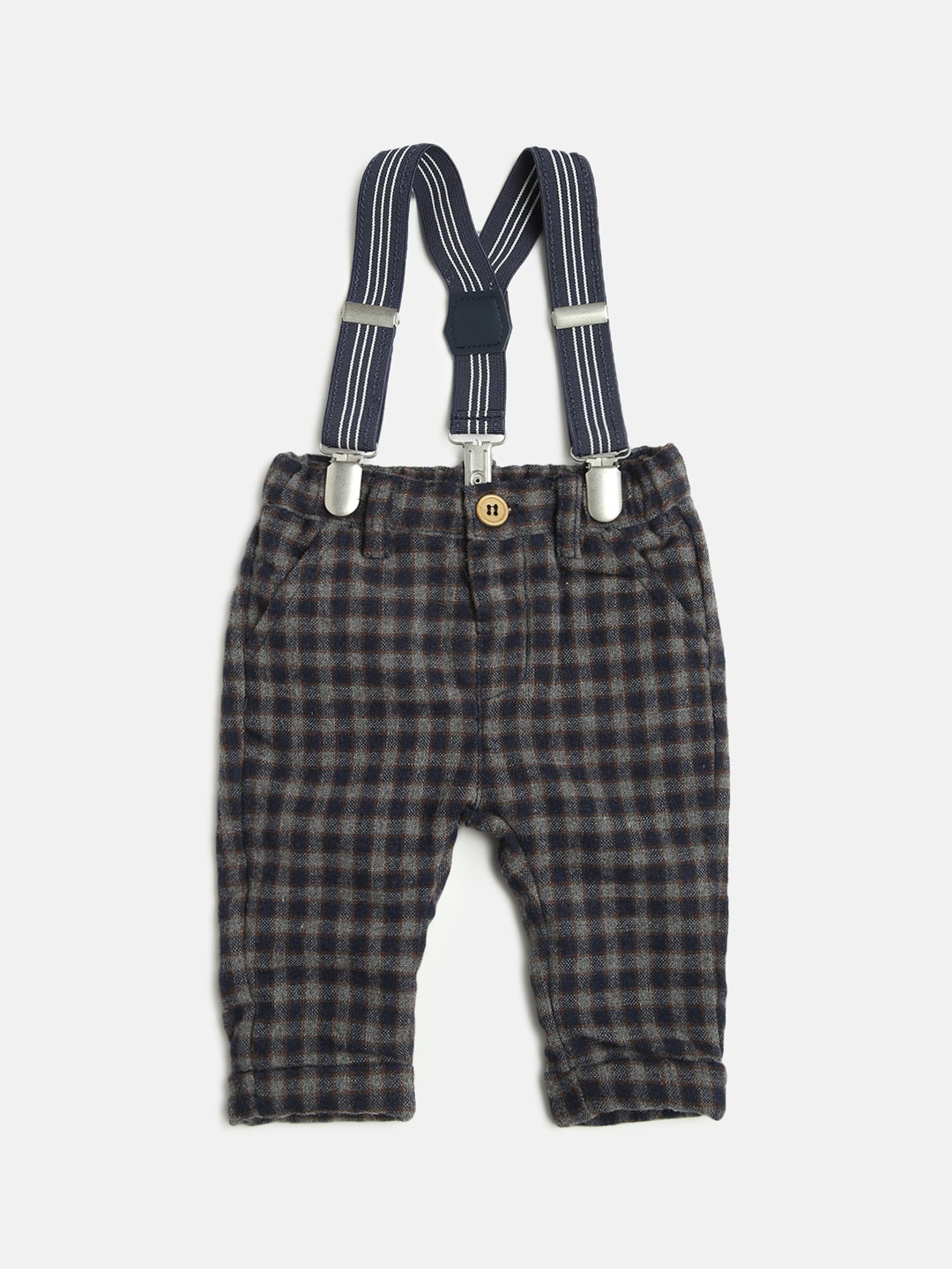 

Chicco Boys Navy Blue Checked Trousers