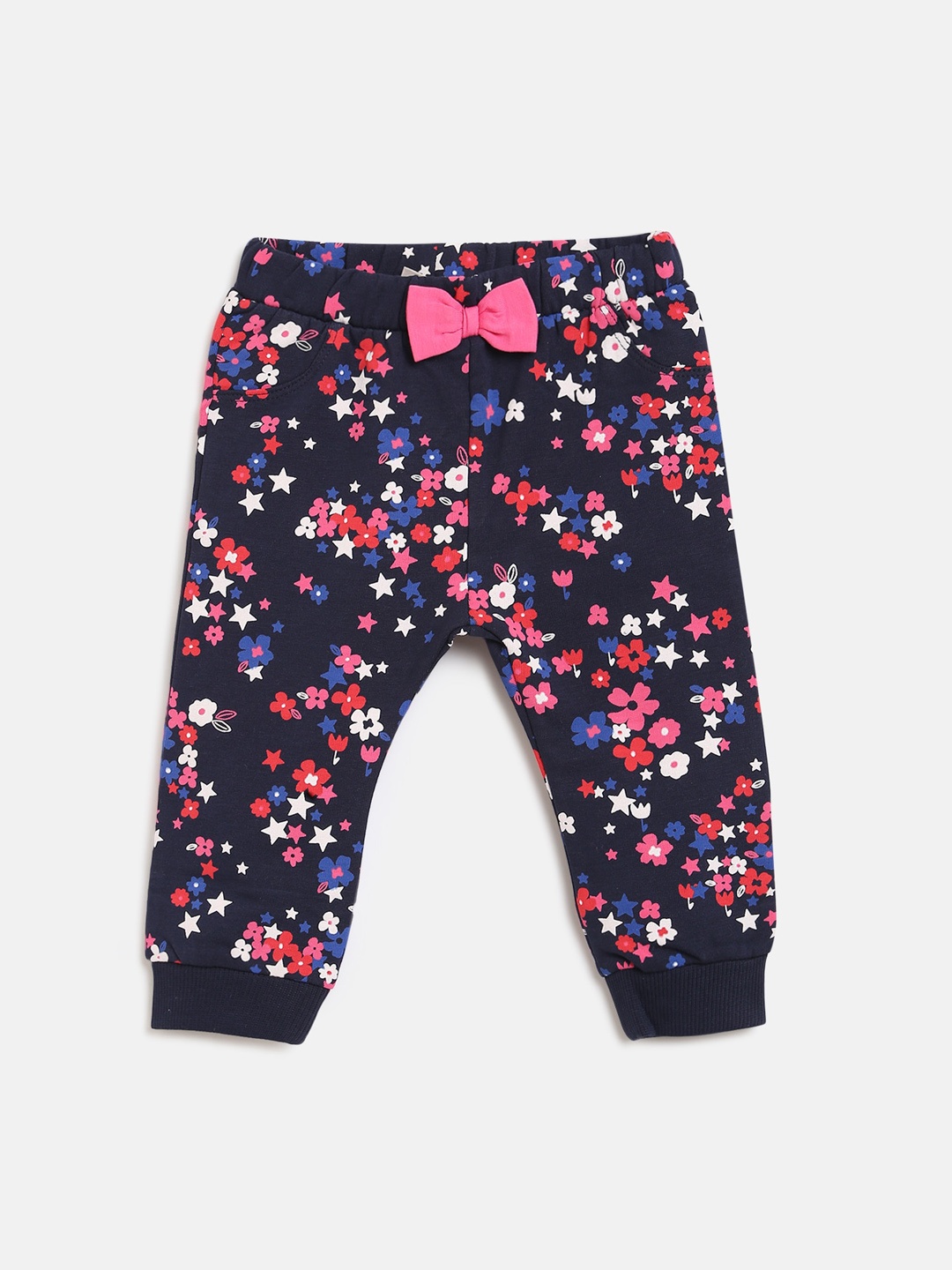 

Chicco Girls Navy Blue Floral Printed Joggers Trousers