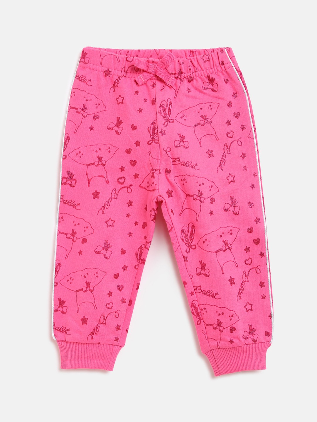 

Chicco Girls Pink Printed Joggers Trousers