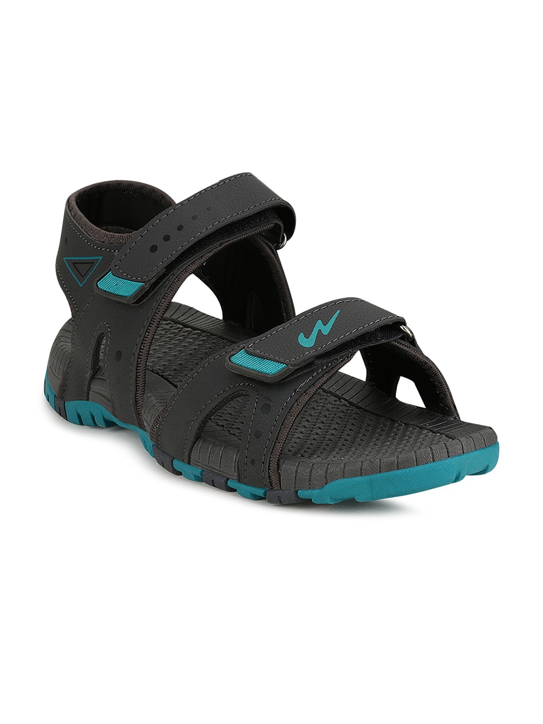 

Campus Men Grey & Blue Sports Sandals