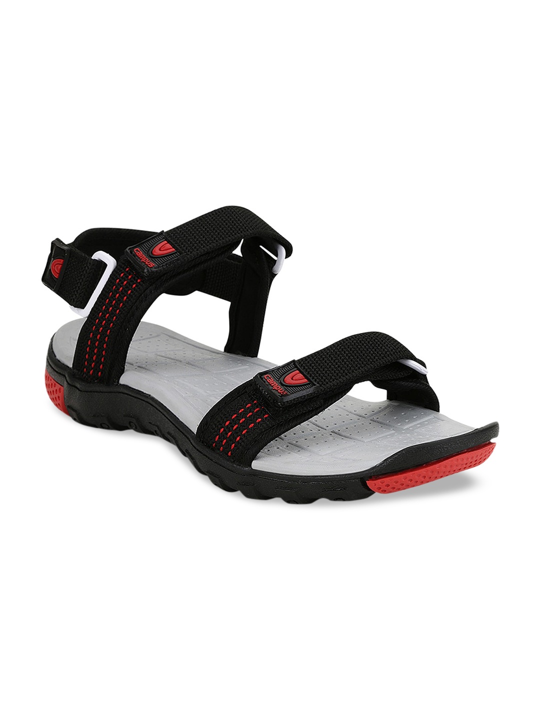 

Campus Men Black & Grey Solid Sports Sandals