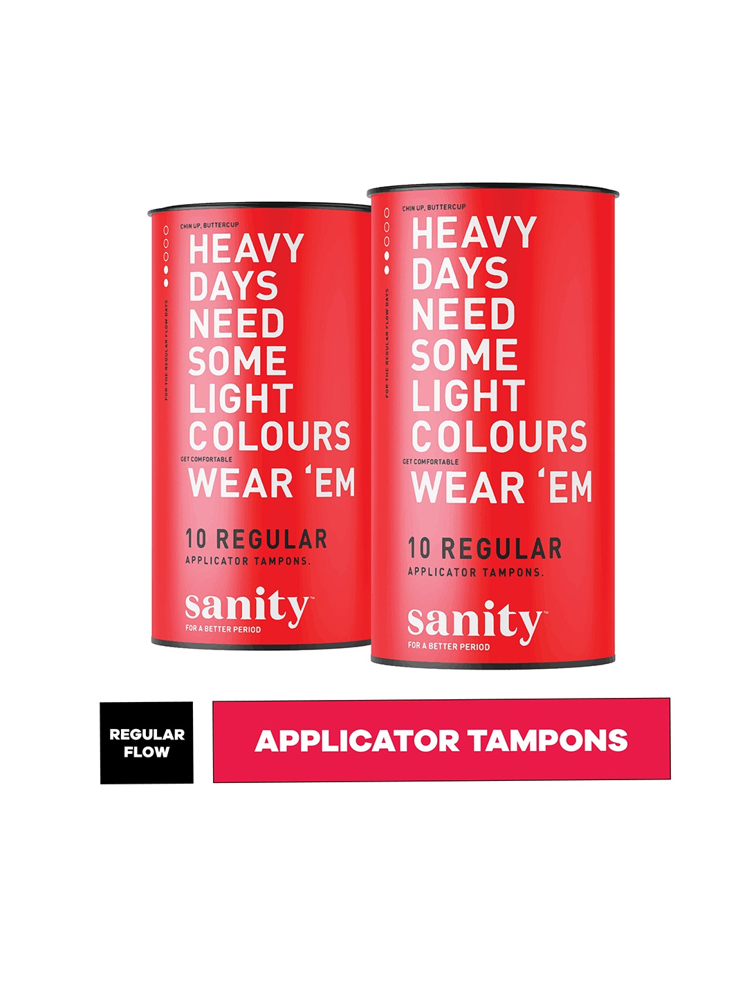 

Sanity Pack of 20 Regular Applicator Tampons, White