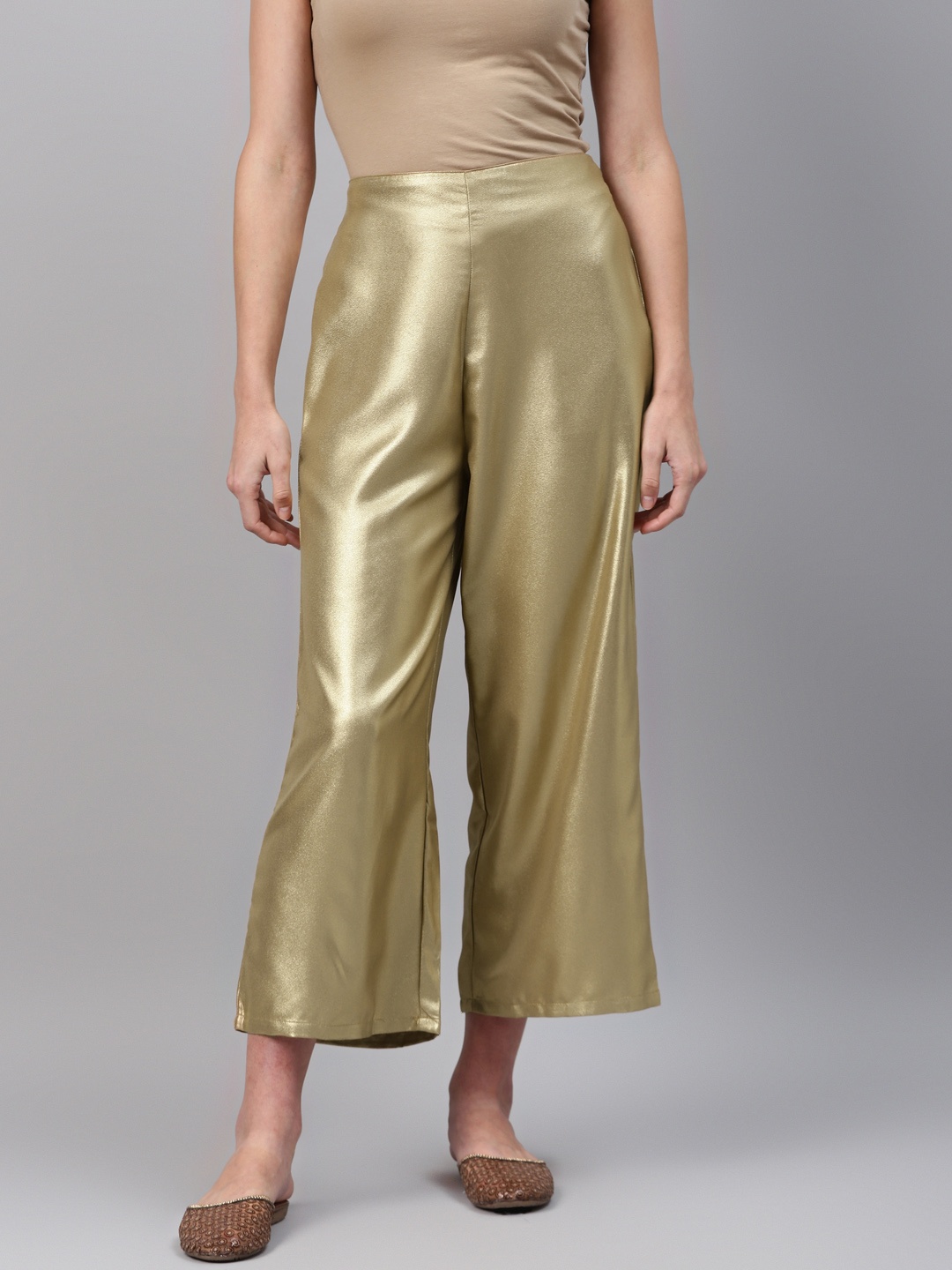 

Rangriti Women Gold-Toned Cropped Palazzos