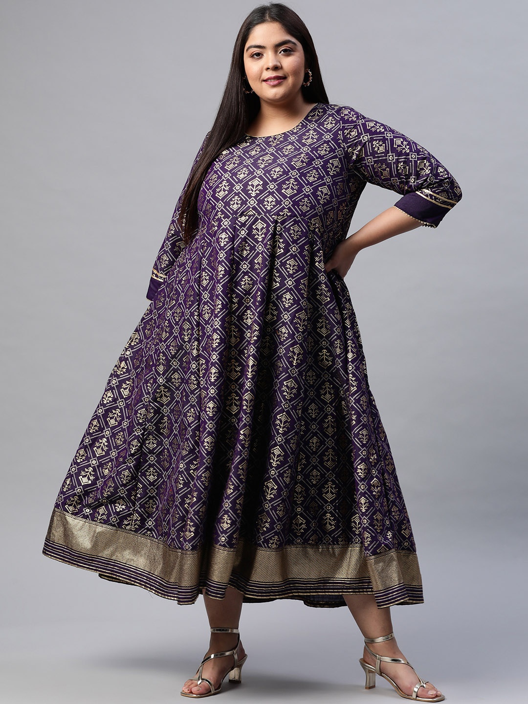 

Rangriti Blue Ethnic Midi Dress