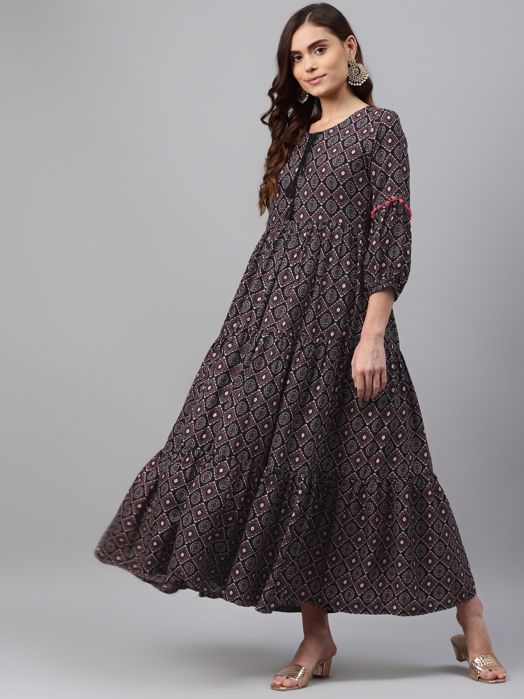 

Rangriti Black Ethnic Motifs Maxi Dress