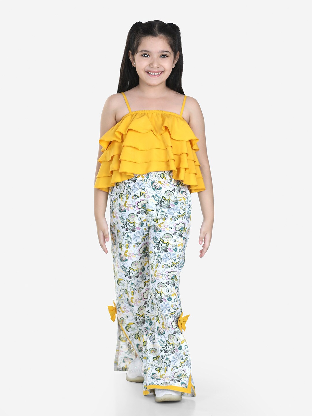 

Naughty Ninos Girls Yellow & White Top with Pyjamas