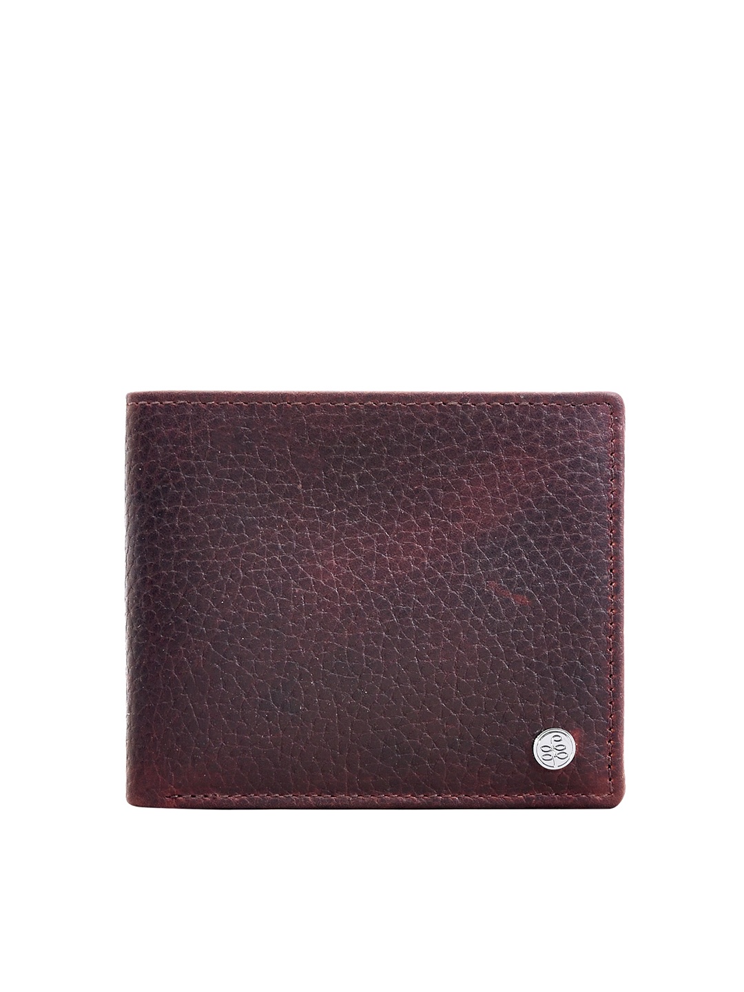 

Eske Men Brown Textured Leather Two Fold Wallet