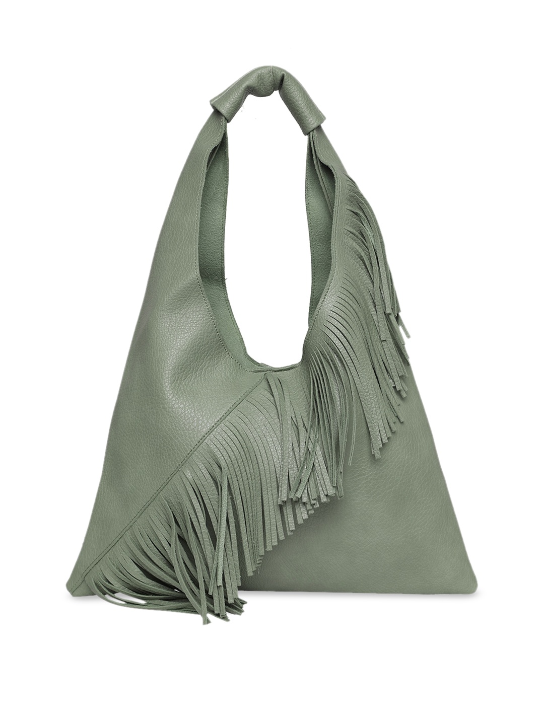 

20Dresses Green Bucket Hobo Bag with Fringed